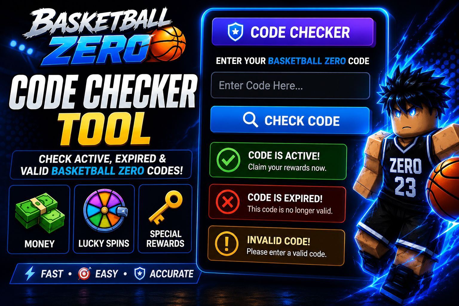 Basketball Zero Code Checker Tool