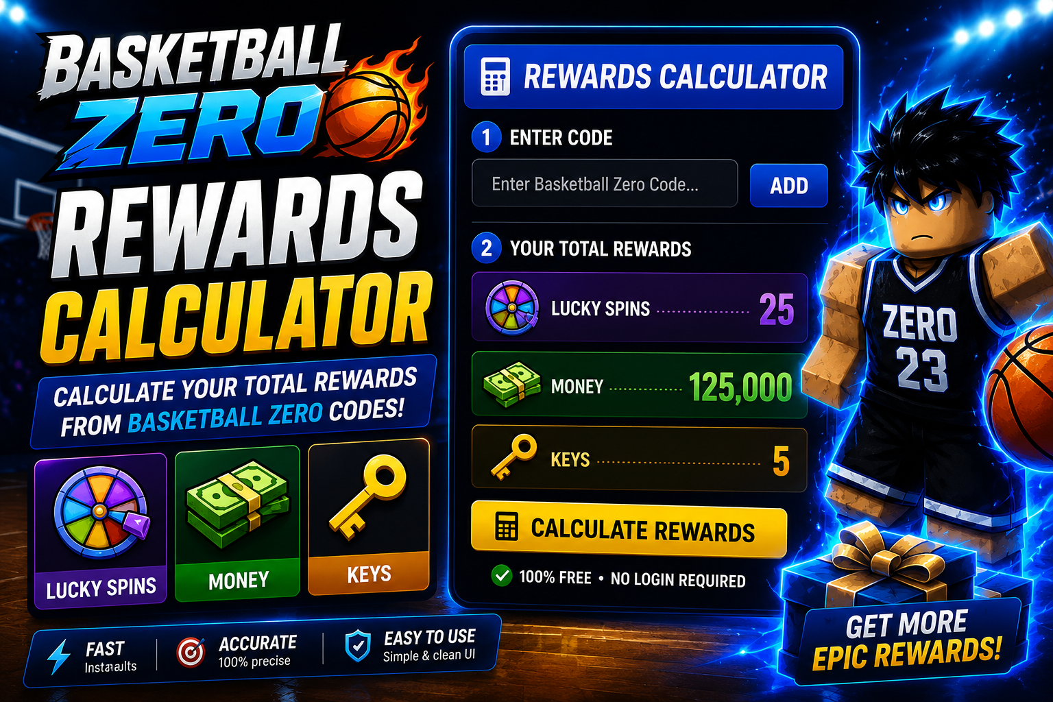 Basketball Zero Rewards Calculator